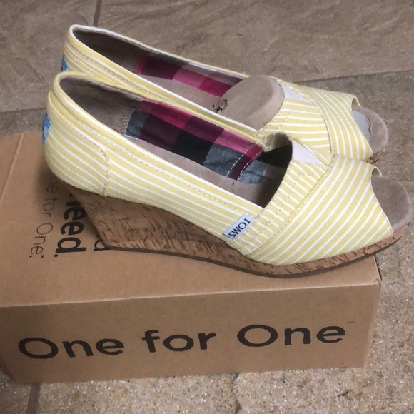 Toms Wedges - Yellow stripe - women 7 - Picture 4 of 4
